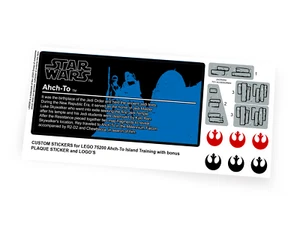 Custom stickers for Star Wars Set 75200 Ahch-To Island Training with Bonus! - Picture 1 of 4