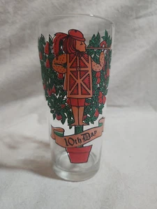VTG Indiana Glass 12 DAYS OF CHRISTMAS GLASS 10th Day Ten Pipers Piping 12oz - Picture 1 of 4