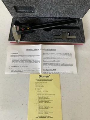 Starrett NO. 722  Digital Caliper in Original Hard Case/Paper Work /Instructions - Image 1 of 4