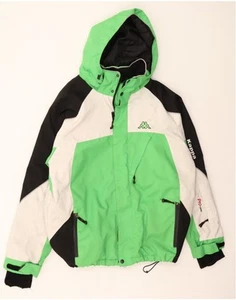 KAPPA Mens Hooded Windbreaker Jacket UK 42 XL Green Colourblock Polyester UJ01 - Picture 1 of 3