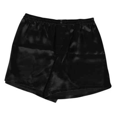 DOLCE & GABBANA Swimwear Black Silk Satin Elastic Men Boxer Short IT4/US S $530 - Image 1 of 4