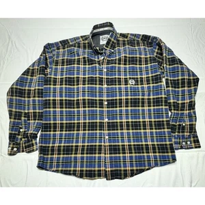 Cinch Men’s Blue Plaid Button Down Long Sleeve Shirt Western - Size M - Picture 1 of 3