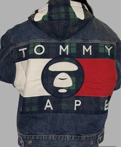 AAPE By A Bathing Ape x Tommy Hilfiger Layered Oversized Denim Jacket, Size M - Picture 1 of 5