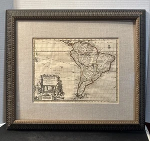 Antique 1720 South America, L'Amerique Meridionale Framed Map - Picture 1 of 18