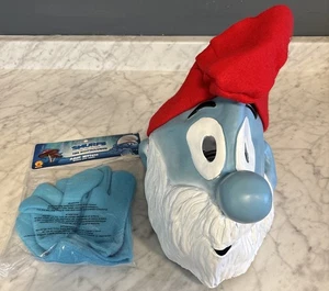 Adult Smurfs -Papa Smurf 2013 Halloween Costume Mask And NIP Gloves - Picture 1 of 13