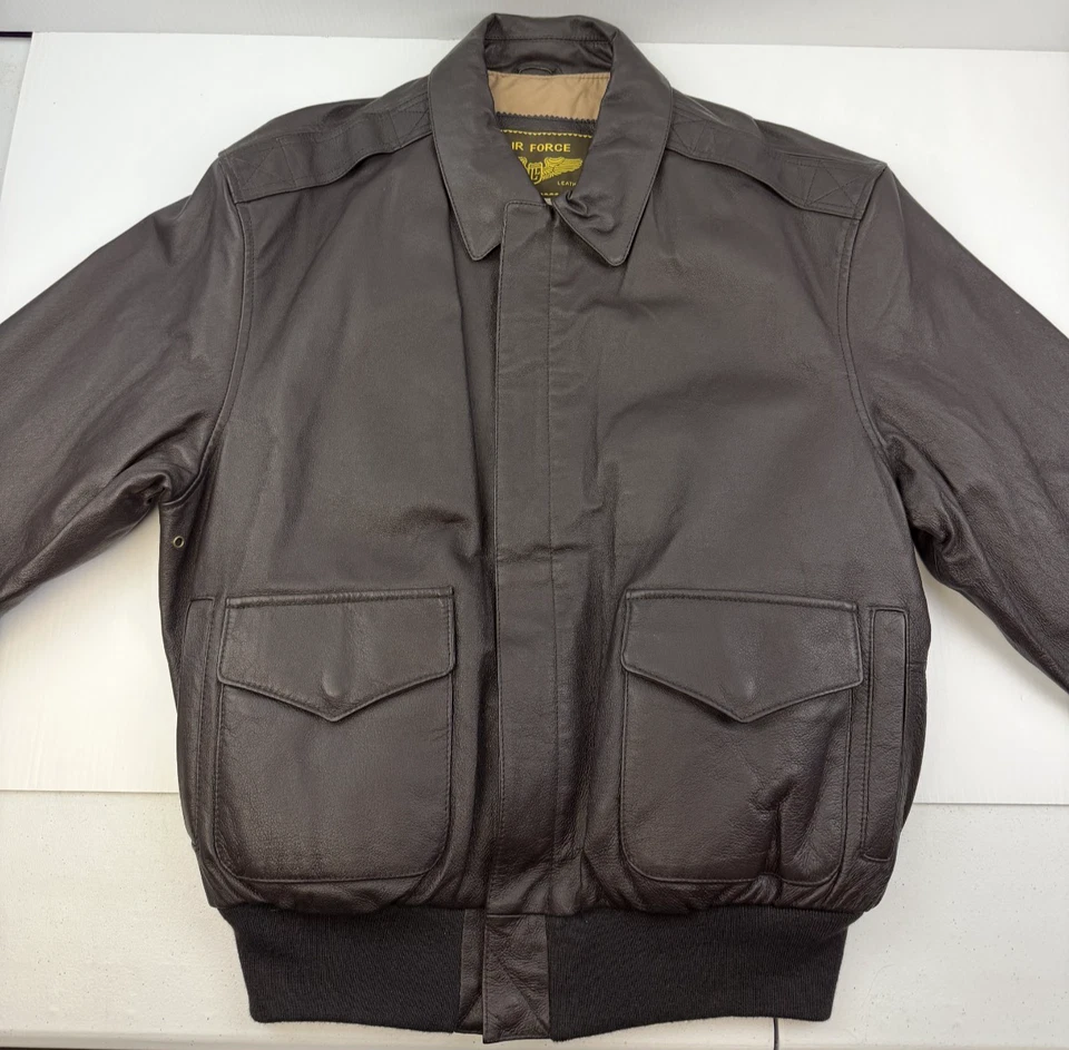 Vintage Air Force Men’s Brown Landing Leathers  Bomber Jacket Size Medium M - Image 1 of 4