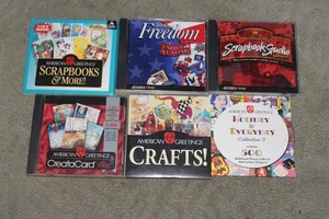 Six  Vintage Crafting CDs,Create a Card, American Greetings Scrapbooks & More - Picture 1 of 2