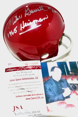 MIKE GARRETT SIGNED CUSTOM VSR4 2 BAR MINI HELMET USC TROJANS 1965 HEISMAN JSA - Image 1 of 4