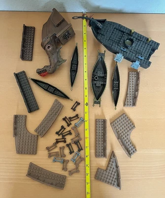 Lot of Mega Bloks Dragon Pirate Ship Boat Deck Parts & Pieces Incomplete - Image 1 of 2