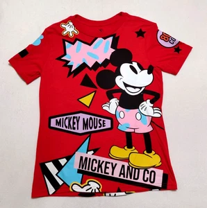 Mickey Mouse T Shirt Unisex Size Xs T-Shirt Red All Over Print 90s Disney - Picture 1 of 9