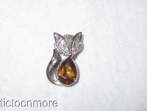 DISEÑADOR AV ALWAND VAHAN CITRINO Y DIAMANTE ZORRO ANIMAL COLGANTE ESTERLINA - Imagen 1 de 8
