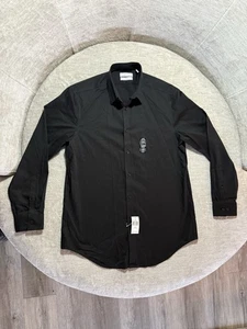 Calvin Klein Shirt Mens 16 32-33 Black Button Up Long Sleeve Slim Fit New - Picture 1 of 4