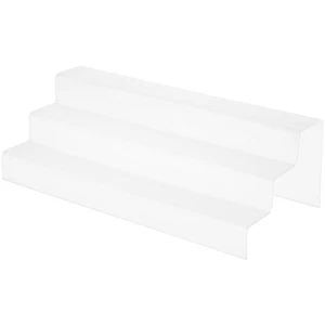 Plymor Frosted Acrylic 3-Step Solid Back Display Stairs, 5.5" H x 18" W x 8" D - Picture 1 of 1