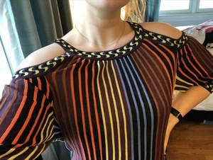 Blusa Missoni M Rayas Arco Iris Top Blusa Hecha en Italia Talla M - Imagen 1 de 4