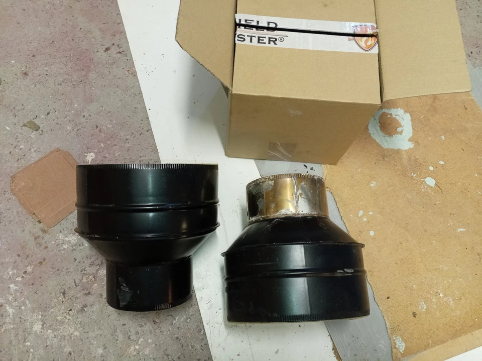 Steel Twin Wall Adapter Single Wall Flue Pipe to Twin Insulated Multifuel - Image 1 of 1