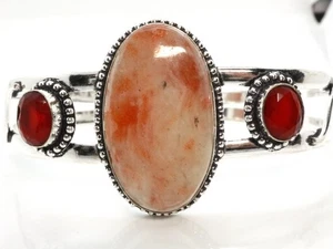 GOLDJUNGE69 GW XL SONNENSTEIN OVAL 34mm VINTAGE SILBER-ARMREIF / ARMBAND - Bild 1 von 5