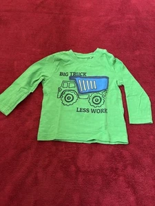 Jungen Sweatshirt Langarmshirt Gr. 86 Topomini Big Truck Less Work Grün - Bild 1 von 5