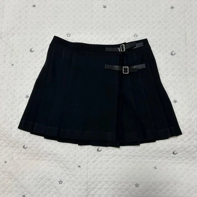 Burberry Blue Label Pleated Wrap Mini Skirt Black Size M to L - Image 1 of 4