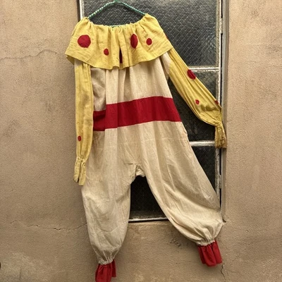 Antiguo traje de payaso vintage de los años 1920 y 1930 mono manchas disfraz de Halloween Foto 1 de 4