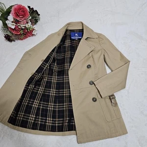 Burberry Blue Label Nova check Trench Coat Cotton Beige Size 38/US:S Authentic - Picture 1 of 24