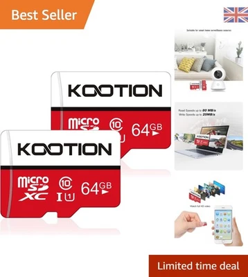 Secure 64GB Micro SD Card Twin Pack - High-Speed U1 Memory for Ultimate Storage - Image 1 of 4