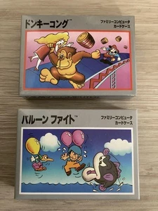 Nintendo Famicom Card Cases 2 Types Donkey Kong Balloon Fight Used - Picture 1 of 2