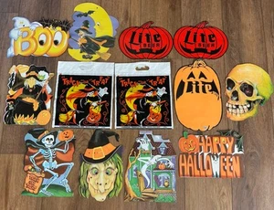 Eureka USA Halloween Double Sided Wall Hangings 2 Vintage Plastic Bags 3 Miller - Picture 1 of 6