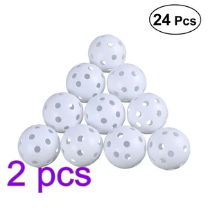 Paquete de 2 pelotas de práctica de golf para bebé para patio trasero ligeras con agujeros - Imagen 1 de 12