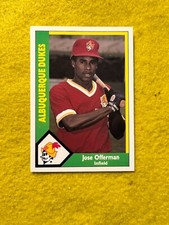 JOSE OFFERMAN , DUKES 1990 CMC MINOR LEAGUE BASEBALL ROOKIE CARD 19 