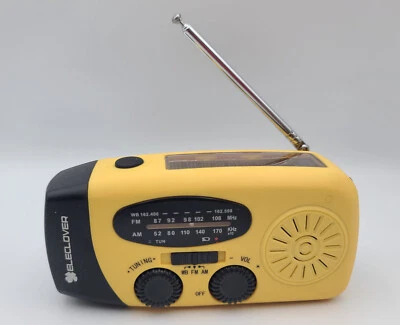 Linterna portátil de radio de emergencia AM/FM banda meteorológica recargable manivela solar Foto 1 de 4