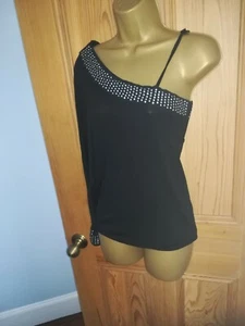 ONLY LIMITLESS Top schwarz XS One Shoulder DAMEN NIETEN PARTY FLEDERMAUS FLÜGEL 8 10 - Bild 1 von 10