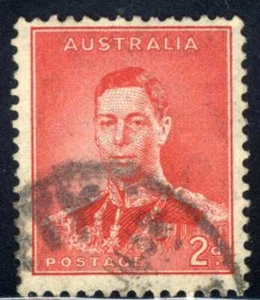 1936-46 AUSTRALIEN Roter König Georg VI👑 2p Briefmarke Sc#169 A26 gebraucht  - Bild 1 von 6