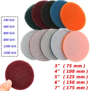 Ø 3" - 7" 75/100/125/150/175 mm Scouring Pad Hook & Loop Sanding Discs Polishing - Picture 1 of 12
