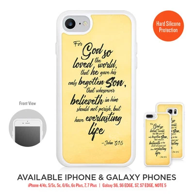 John 3:16 For God so Love Case Silicone Frame Bumper for iPhone Galaxy LG Google - Image 1 of 3
