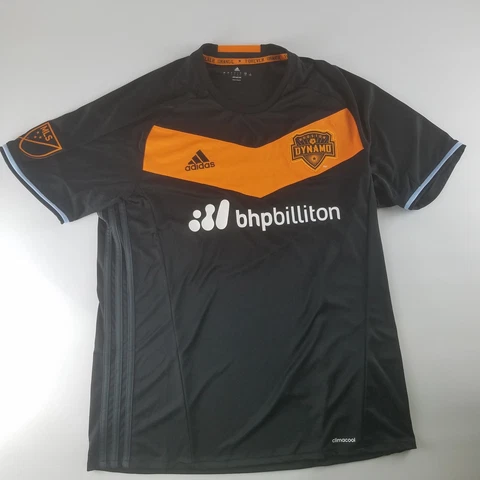 Houston Dynamo MLS Adidas Climacool Away Jersey Black Orange Mens Large Cover