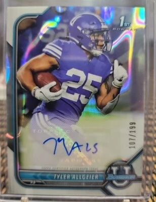 2021-22 1st Bowman University Tyler Allgeier Lava Refractor Auto Autograph #/199 - Image 1 of 2