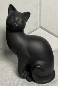 Matte Black Resin Cat Statue Figurine 8" Tall - Picture 1 of 5