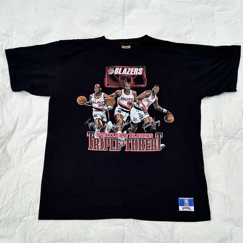 ORIGINAL 90s Nutmeg Triple Threat Portland Trail Blazers single-stitch shirt XL Cover