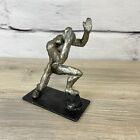 Vtg Metal Figurine Man Statue Pier 1 Bookend Silver Tone 7.2" High