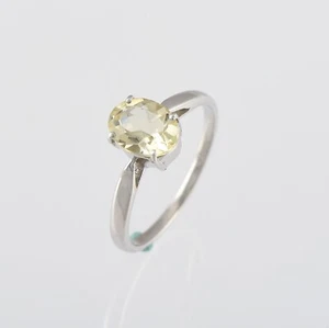 925 Sterling Silver Prong Setting Oval Cut Natural Mint Quartz Ring Jewelry - Picture 1 of 4