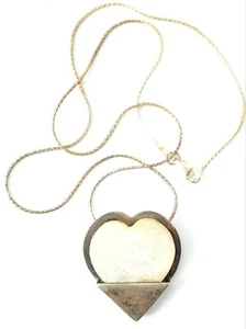 Vintage Robin Kahn Sterling Silver Heart Pendant Necklace - Picture 1 of 7