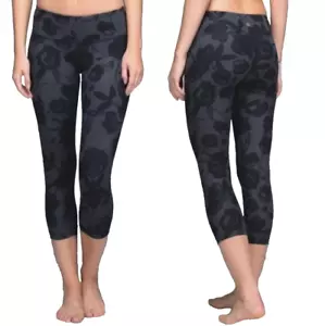 Leggings Lululemon Brisk Bloom Wonder Under Capri grigio nero floreale taglia 6 - Foto 1 di 10