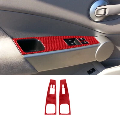 2Pcs Red Front Window Switch Button Trim Cover For Nissan Quest 2004-2006 Type A Foto 1 de 4