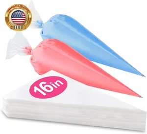 16 Inch Piping Bags Disposable, 50 Pcs Large Pastry Bags, Icing Bags, Cake Decor - Picture 1 of 7