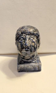 Unique Outsider Folk Art Glazed Plaster Head Sculpture - Picture 1 of 14