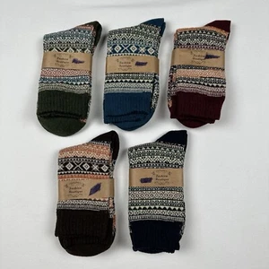 5 pares de calcetines multicolores de mezcla de lana boutique de moda para mujer ~ NUEVOS - Imagen 1 de 2