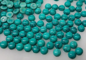 8 MM Round Cabochon Spiderweb Turquoise Loose Gemstone Wholesale Lab-Created - Picture 1 of 4