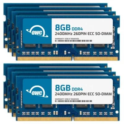 OWC 64GB (8x8GB) DDR4 2400MHz 1Rx8 ECC Unbuffered SODIMM 260pin Memory RAM - Image 1 of 4
