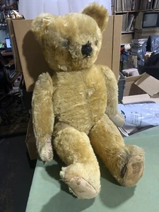 "Antiguo oso de peluche articulado mohair de 26"" faltan etiquetas y ojos" - Imagen 1 de 18