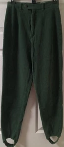 Gitano Women's Vintage Green Corduroy Stirrup Pants Size 8 100% Cotton - Picture 1 of 5